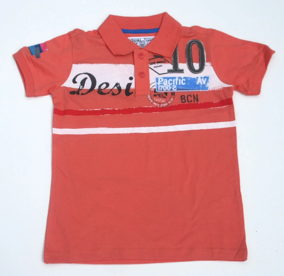 Desigual Sirens Boys Polo Shirt [Size 7/8 - 122/128] Orange New & OVP - Image 1 of 1