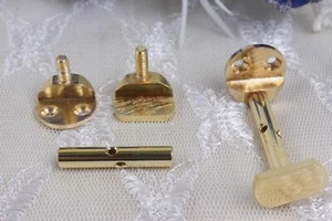5 Set 10 Stck. 4/4 Violine Kinnhalter Schraube Klemmhalter klassischer Stil goldene Farbe - Bild 1 von 4