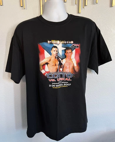 2007 Miguel Cotto vs Oktay Urkal STAFF Fight T-Shirt sz XL Puerto Rico WBA *RARE Cover