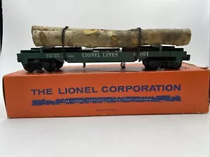 '60/61 Vtg Lionel Lines O Scale 6361 Log Car Original Perf Box Rubber Stamped - Picture 1 of 14