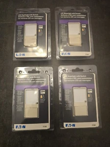 Set of 4-Eaton LED Nightlight Switch-Light Switch- 7738LA- ALMOND ~NEW~ - Picture 1 of 4