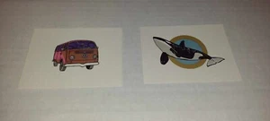 Tyler Stout lot of 2 mini screenprints Volkswagon bus & Whale pros & cons Mondo - Picture 1 of 1