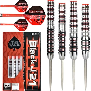 One80 Black Red J21 Darts Set Tungsten Steel Tip 21g 23g 25g Gramm - Bild 1 von 5