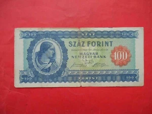 Hungary 1946 100 Forint banknote. Issue Magyar Nemzeti Bank. P-160a - Picture 1 of 2