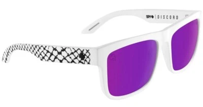 Spy Optic DISCORD Sunglasses - SLAYCO Matte White VIPER / Happy PURPLE Spectra - Image 1 of 3