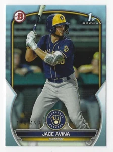 2023 Bowman Prospects #BP-150 Jace Avina Azul Cielo Paralelo #d 174/499 ~ Cerveceros - Imagen 1 de 2