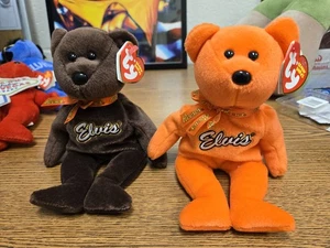 💥Ty (Coco Presley ) The Reeses Orange & Brown Elvis Beanie Babies BEARS 2007💥 - Picture 1 of 1