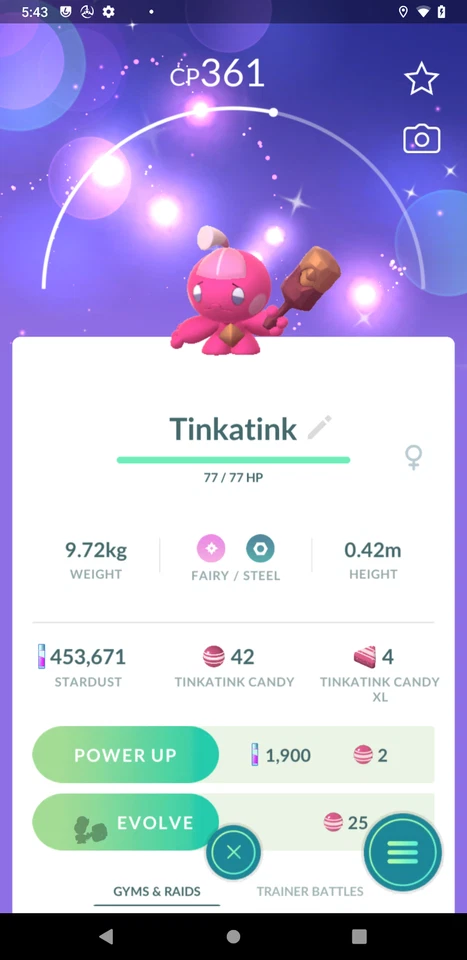 Pokemon Go - Shiny Tinkatink - 1m Stardust - Image 1 of 1