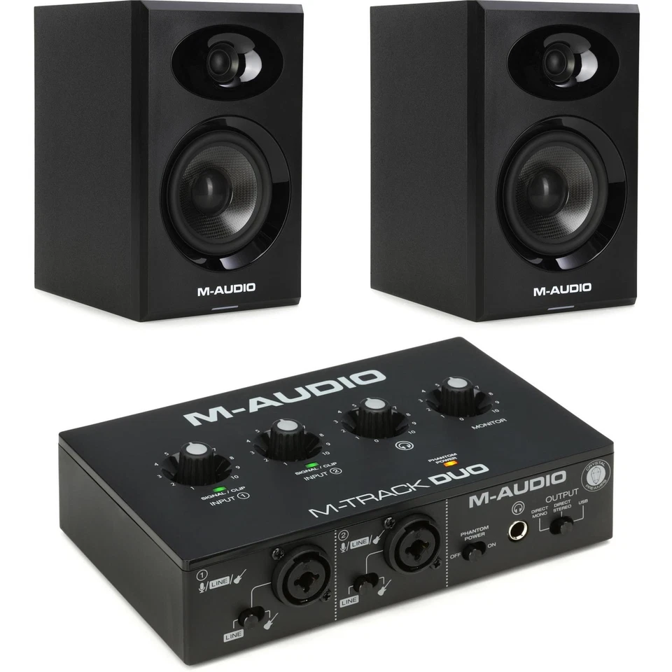 M-Audio M-Track Duo USB Audio Interface and Speaker Bundle - Image 1 of 1