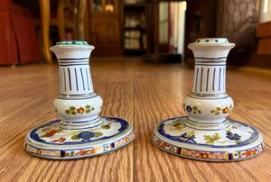 2er SET GARAFANO BLAUE NELKE KERZENSTÄNDER AMM ITALIEN HANDGEFERTIGT - Bild 1 von 4