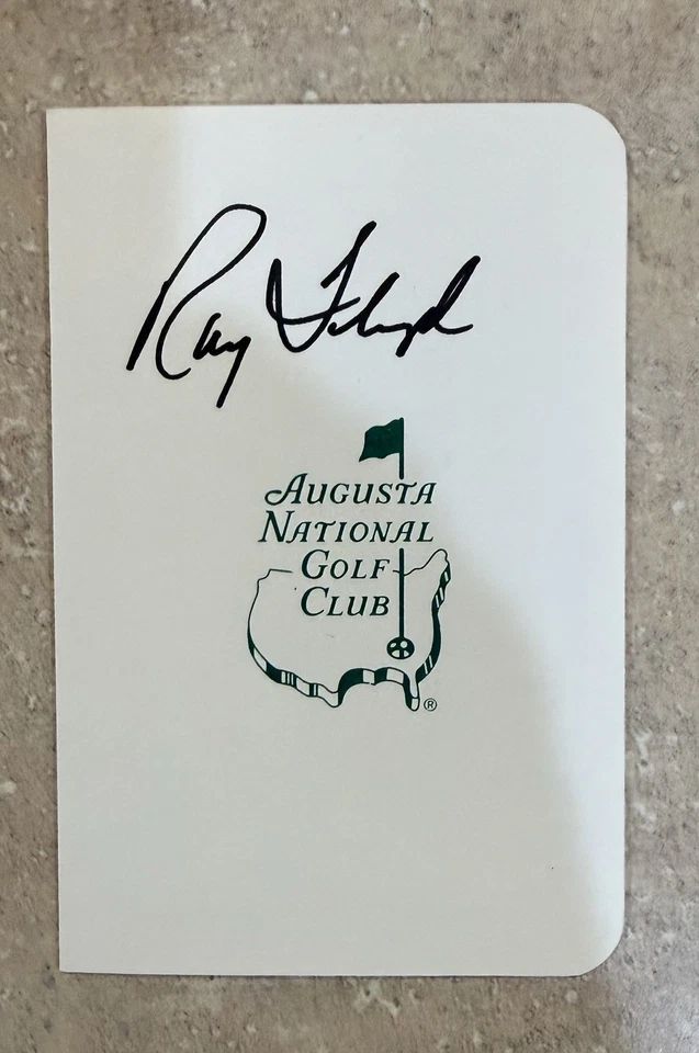 RAYMOND FLOYD SIGNED MASTERS SCORECARD AUGUSTA NATIONAL FREE SHIPPING - Image 1 of 3