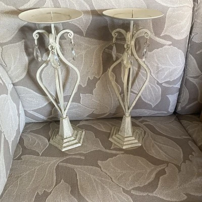 Juego de 2 candelabros de pilar de hierro forjado pesado para interiores del hogar Foto 1 de 4