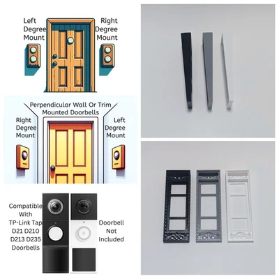 VARIETYBYSKL TP-Link Tapo Smart Video Doorbell D21 D210 D213 D253 Angle Wedge Mount
