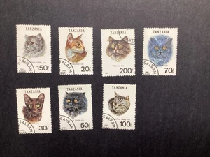 Briefmarken Tansania 1992 Hauskatzenrassen 7x Sammlung Lot Set CTO OG NH - Bild 1 von 1