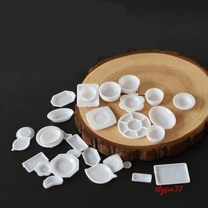 33PC Dollhouse Miniature Tableware Plate Dishes Set Food Kitchen Plastic - Picture 1 of 12