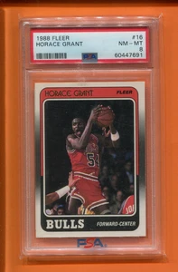 Horace Grant Chicago Bulls 1988 Fleer NBA Basketball #16 PSA 8 NM-MINT - Bild 1 von 2
