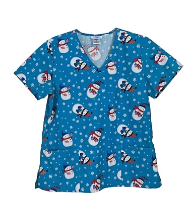 Blusa Médica SB Muñeco de Nieve Azul Medio para Mujer Foto 1 de 4