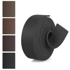 Top Grain Leather Strap - 1 Inch Wide 72 Inches Long Black Leather Strips - V... - Picture 1 of 7