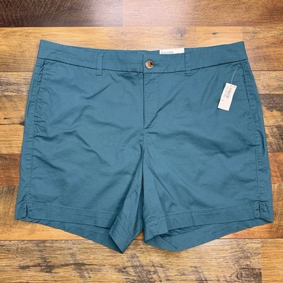 Old Navy Everyday Shorts Womens 14 Teal Green High Rise Stretch New - Image 1 of 4