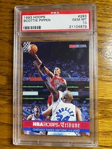 1993 NBA Hoops Scottie Pippen PSA 10 Gem Mint Card Chicago Bulls #293 - Picture 1 of 1