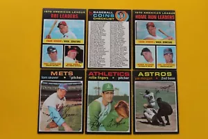 1971 TOPPS BASEBALL 6 CARD LOT SEAVER, MORGAN, FINGERS AND MORE - Picture 1 of 9