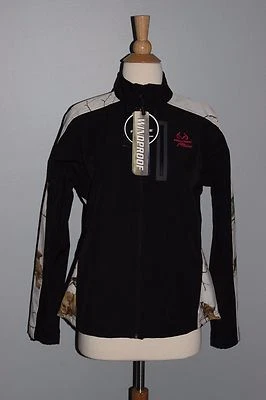 NEW Womens Coat REALTREE Black White Camo Ladies Softshell Jacket S M L XL Hunt - Image 1 of 3