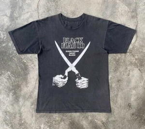 Vintage 90s Black Flag Everything Went T-shirt Cotton Unisex Tee S-4Xl VN2172 - Picture 1 of 3