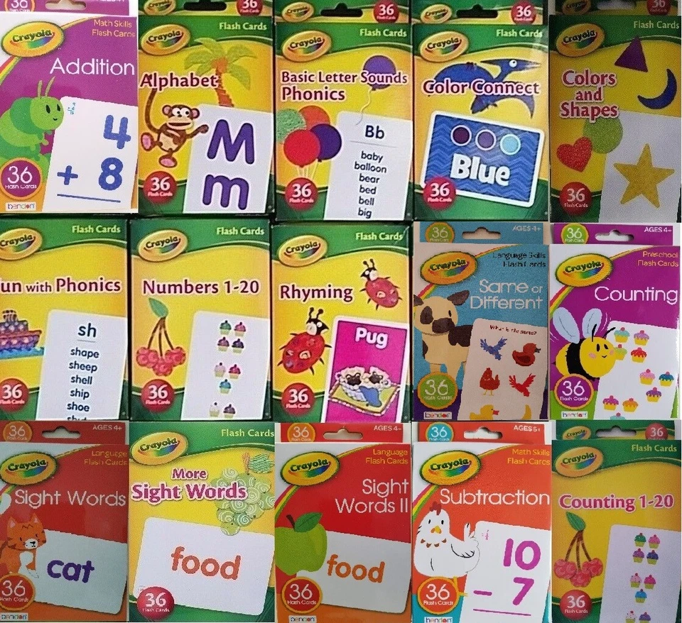 TARJETAS FLASH DE APRENDIZAJE CRAYOLA Edad 3+, 36 Tarjetas/Paquete, Seleccionar: Paquete de Aprendizaje Foto 1 de 1