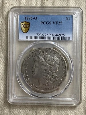 1895-O Morgan Silver Dollar PCGS VF25 Gold Shield Key Date Coin Strong Look - Image 1 of 4
