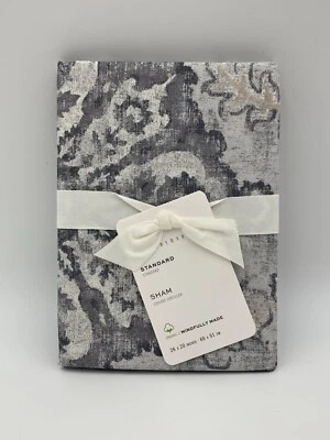 Pottery Barn Giovanna Medallón Orgánico Percal Estándar Falso Gris Carbón H36 Foto 1 de 4