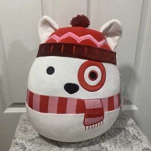 Squishmallows Target Bullseye der Hund 15 Zoll 2024 Weihnachten Urlaub Plüsch - Bild 1 von 6