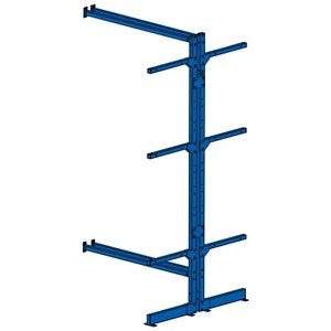 Anbauregalfür doppelseitiges Kragarmregal, BxTxH 1030x900x1950 mm, blau - Bild 1 von 2