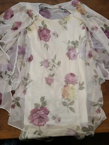 Vintage J.BS LTD two piece dress and cardigan floral pattern size 12 - Picture 1 of 9