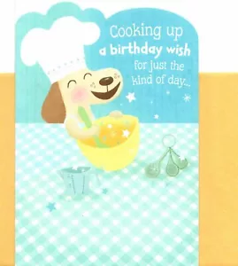 Happy Birthday Koch Hund Kochen Backen Rühren Mixen Hallmark Grußkarte - Bild 1 von 3