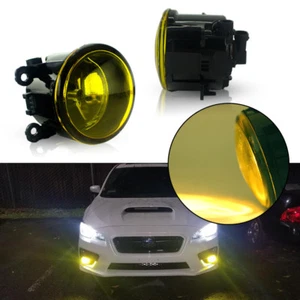 Golden Yellow Driver Passenger Fog Lamps w/ H11 Bulbs For 2015&up Subaru WRX/STi - Picture 1 of 12