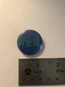 R.E.M.: Vintage GET UP (Green) 1988 Pinback Button; 1¼" Round; Perfect Condition - Picture 1 of 1