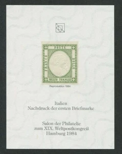 ITALY No. 1 OFFICIAL REPRINT UPU CONGRESS 1984 MEMBERS ONLY !! RARE !! - Picture 1 of 2