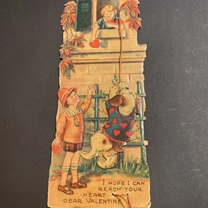 I Hope Reach Your Heart Dear Valentine Mechanical Valentines day Card 1900's  - Picture 1 of 6