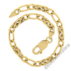 Italian 14K Yellow Gold 7.25" 4.85mm Polished Fancy Open Link Chain Bracelet