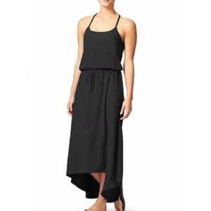 NWT ATHLETA Black Novella Hi Lo Dress 462994 High Low Midi Maxi $118 Size 2 0819 - Picture 1 of 3