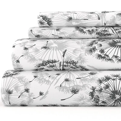 Kaycie Gray Fashion 4 Piece Ultra Soft 100% Microfiber Make A Wish Bed Sheet Set - Image 1 of 2