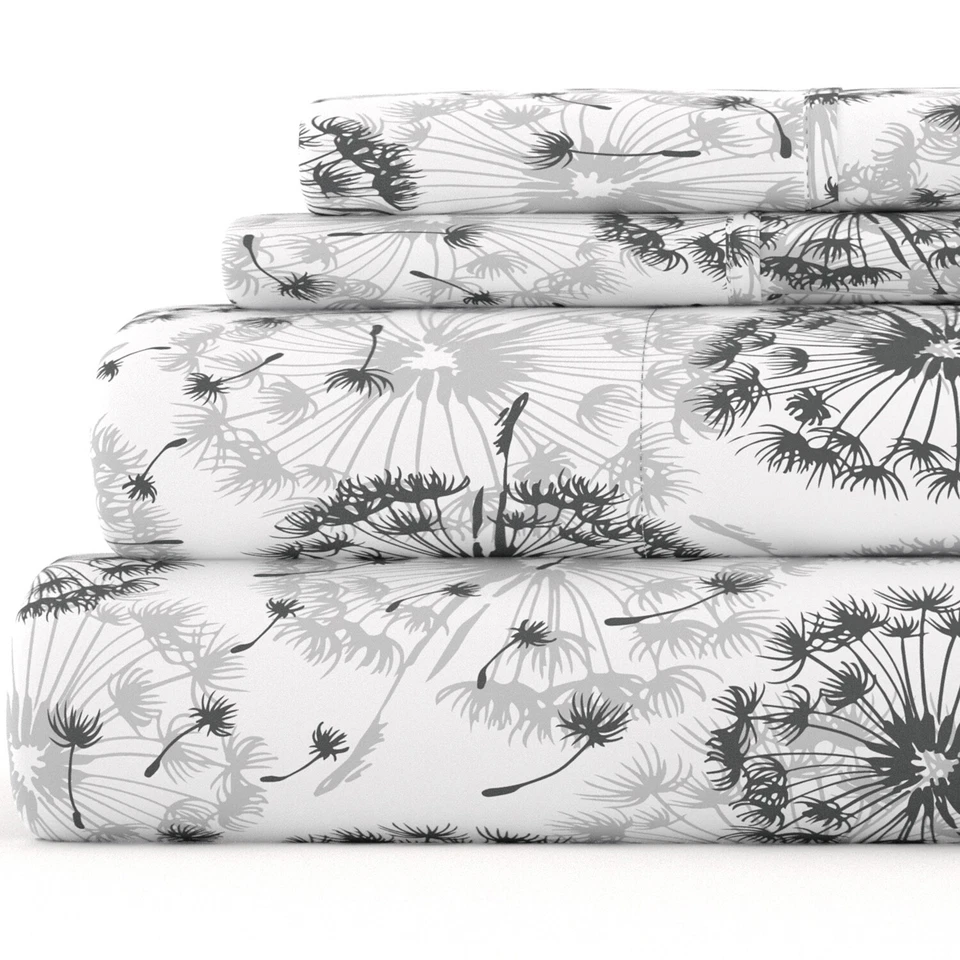 Linen Market 4 Piece Sheet Set Patterned Queen Make a Wish Gray