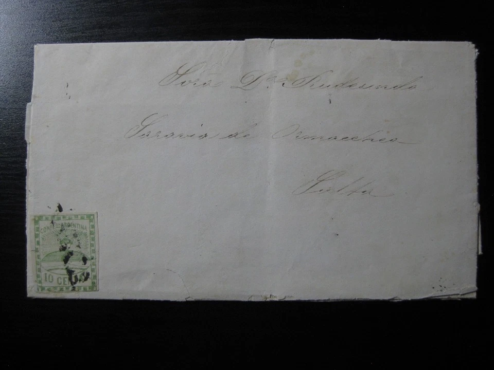 ARGENTINA Sc. #2 scarce used stamp w/ very nice cancel on cover! - image 1 of 4