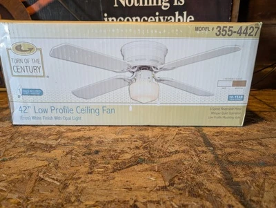 Turn Of The Century~42” Low Profile White/Washed Oak Model 355-4427 NIB - Image 1 of 4