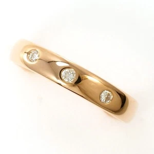 Jewelry 18K Pink gold ring 5Japan size Diamond 0.08 3.8g Free shipping Used - Picture 1 of 6