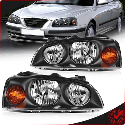 Conjunto de faros para Hyundai Elantra 2004-2006 par de carcasas negras Foto 1 de 4