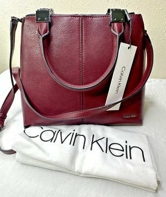 Calvin Klein Purse Crossbody Top Handles Bag Granite Dust bag NEW - Image 1 of 4