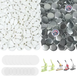 200 Set Button Parts, 1.26 inch / 32mm Blank Button Badge Parts with Blank Pa... - Picture 1 of 7