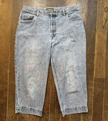 Eddie Bauer Jeans Vintage Womens Wide Leg Light Wash Cropped Size 14P Petite - Image 1 of 4