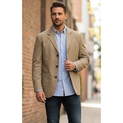 Men's Blazer Jacket Lightweight Windproof Water Repellent Casual Outdoor Size S - Image 1 of 4